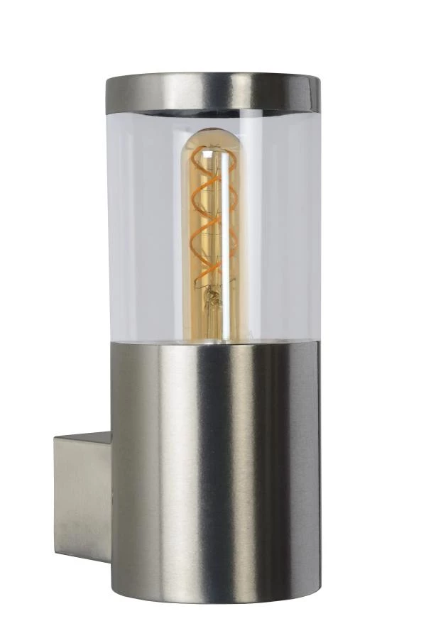 Lucide FEDOR - Wandlamp Binnen/Buiten - 1xE27 - IP44 - Mat chroom - uitgezet